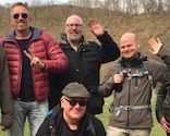 unsere gut gelaunten Wanderer auf einer blühenden Eifelwiese unsere gut gelaunten Wanderer auf einer blühenden Eifelwiese